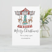 Carte de vacances de Noël de rennes festive (Debout devant)