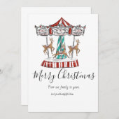 Carte de vacances de Noël de rennes festive (Devant / Derrière)