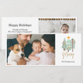 Carte de vacances de Noël des trois arbres (Devant / Derrière)