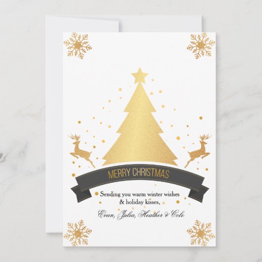 Carte de vacances de Noël doré (Devant)