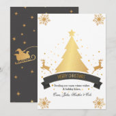 Carte de vacances de Noël doré (Devant / Derrière)