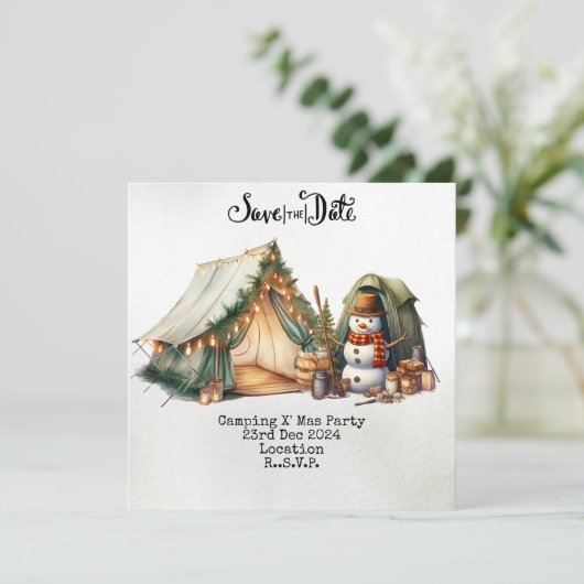 Carte de vacances de Noël du camping (Debout devant)