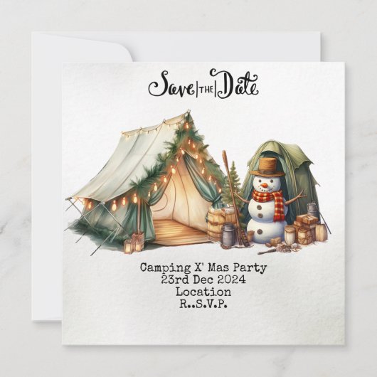 Carte de vacances de Noël du camping (Devant)
