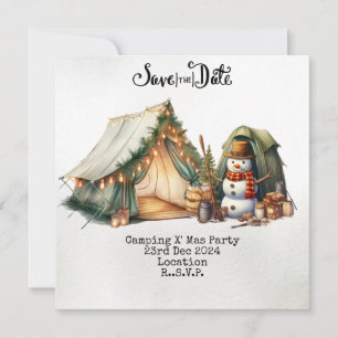 Carte de vacances de Noël du camping