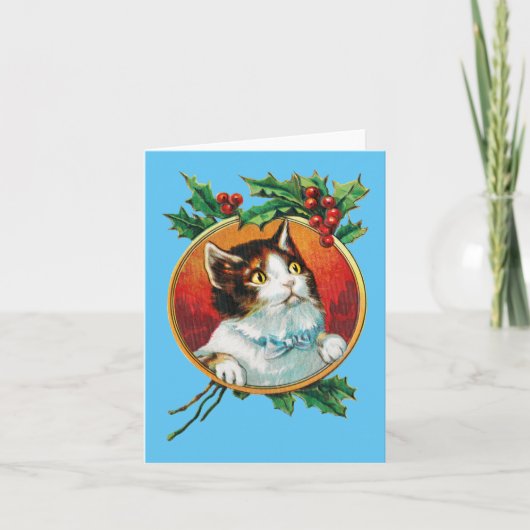 Carte de vacances de Noël du chat (Devant)