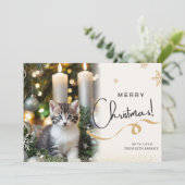 Carte de vacances de Noël du chat mignon (Debout devant)