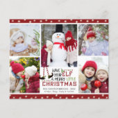 Carte de vacances de Noël Elf 5 photo (Devant)