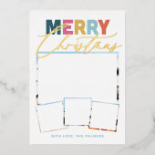 Carte de vacances de Noël en collage de script ave (Recto)