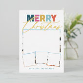 Carte de vacances de Noël en collage de script ave (Debout devant)