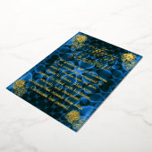 Carte de vacances de Noël en feuille dorée bleue d (Rotation)