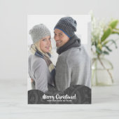 Carte de vacances de Noël en fibre de lin noir (Debout devant)