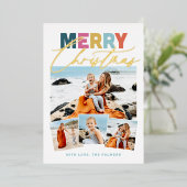 Carte de vacances de Noël en foil et collage de sc (Debout devant)