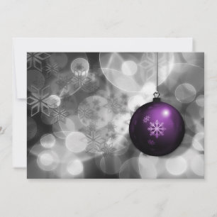 carte de vacances de Noël festive argent violet
