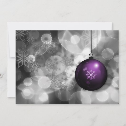 carte de vacances de Noël festive argent violet (Devant)