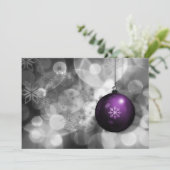 carte de vacances de Noël festive argent violet (Debout devant)