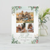 Carte de vacances de Noël festive botanique floral (Debout devant)
