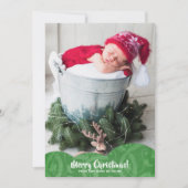 Carte de vacances de Noël Filigen de lin vert (Devant)