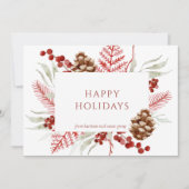 Carte de vacances de Noël Floral Pine Cone Entrepr (Devant)