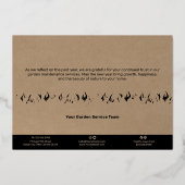 Carte de vacances de Noël Foil de service de cour (Verso)