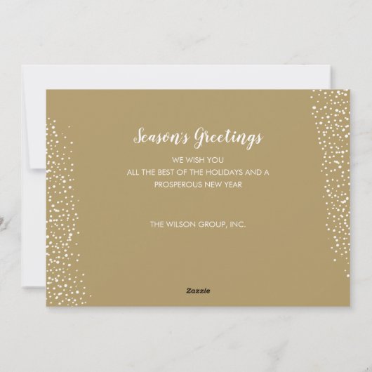 Carte de vacances de Noël Gold Blanc (Dos)