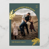 Carte de vacances de Noël Gold Foil Pine (Recto)