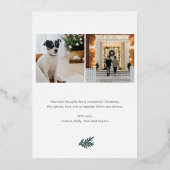 Carte de vacances de Noël Gold Foil Pine (Verso)