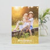 Carte de vacances de Noël Gold Linen Filigree (Debout devant)