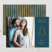 Carte de vacances de Noël Gold Tree (Devant / Derrière)