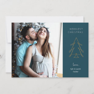 Carte de vacances de Noël Gold Tree