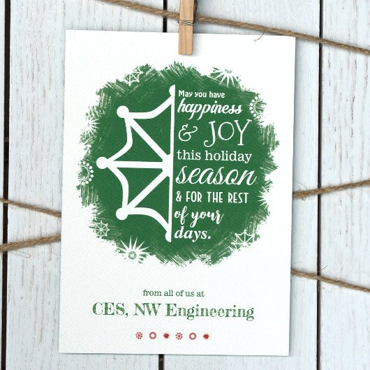 Carte de vacances de Noël Green Snowflon