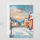 Carte de vacances de Noël Hiver Snowy Village (Devant)