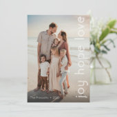 Carte de vacances de Noël Joy Hope Love Modern (Debout devant)