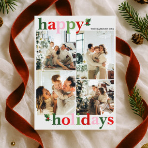 Carte de vacances de Noël joyeuse et lumineuse pou