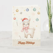 Carte de vacances de Noël Llama mignonne (Devant)