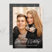 Carte de vacances de Noël Marié et Joyeux Photo (Devant / Derrière)