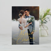 Carte de vacances de Noël mariée Foil photo nouvel (Debout devant)