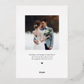 Carte de vacances de Noël mariée Foil photo nouvel (Verso)