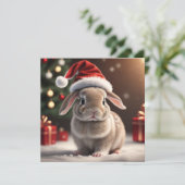 Carte de vacances de Noël mignonne lapin (Debout devant)