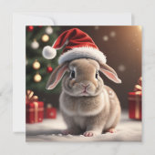 Carte de vacances de Noël mignonne lapin (Devant)
