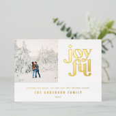 Carte de vacances de Noël minime moderne Foil (Debout devant)