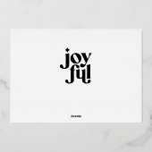 Carte de vacances de Noël minime moderne Foil (Verso)