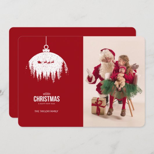 Carte de vacances de Noël moderne (Devant / Derrière)