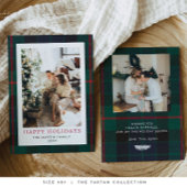 Carte de vacances de Noël moderne Tartan