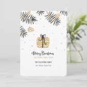 Carte de vacances de Noël noir et or (Debout devant)