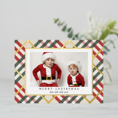 Carte de vacances de Noël Pâté Tartan Beige (Debout devant)