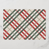 Carte de vacances de Noël Pâté Tartan Beige (Verso)