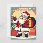 Carte de vacances de Noël Père Noël Joyeuses Vibra (Devant)