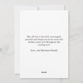 Carte de vacances de Noël, photo de Noël (Dos)