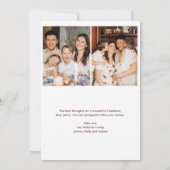 Carte de vacances de Noël photo moderne Maroon (Dos)