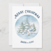 Carte de vacances de Noël pour animaux de bois (Devant)